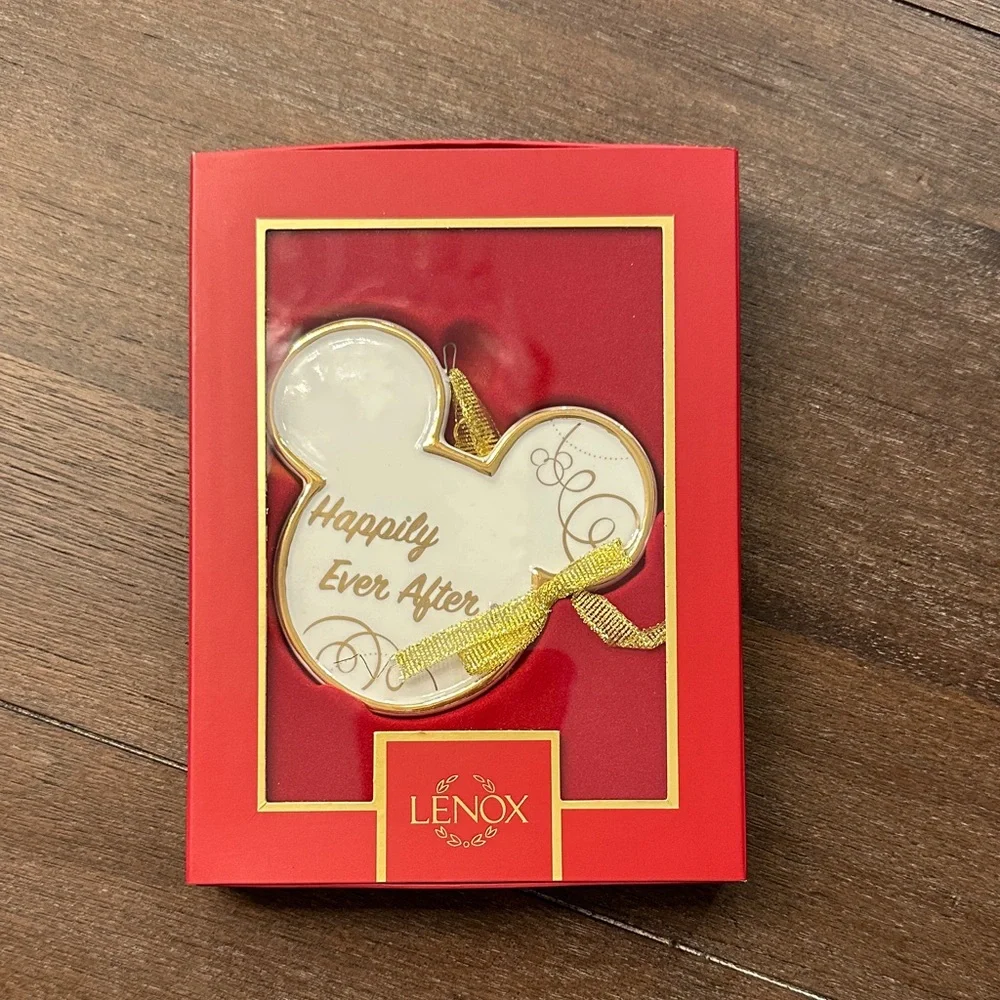 Lenox Happily Ever After Bridal Ornament - White and Gold